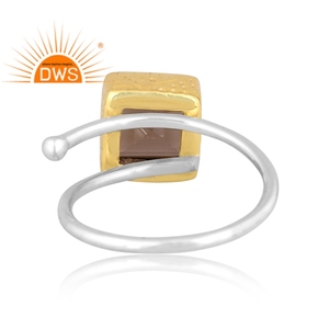 Best Quality Fine Sterling Silver Natural Smoky <b>Quartz</b> Gemstone Stackable <b>Ring</b> Custom Jewelry Manufacturer - Product Image 4