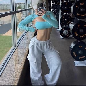 Pantalones Deportivos de Invierno para Mujer, de Poliéster/Algodón, con Encaje, Frente Plano, Corte Regular, Tejido Transpirable, Estilo Casual Urbano - Product Image 4