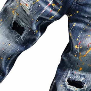 Jeans de Mode de Haute Qualité pour Hommes Logo et Design Personnalisés Jeans pour Tenue Décontractée Prix Raisonnable Confortable Logo Personnalisé OEM - Product Image 5