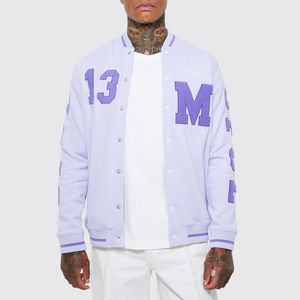 Chaqueta de invierno informal de alta calidad, transpirable, con cuello levantado, diseño universitario, tela de lona OEM disponible - Product Image 1