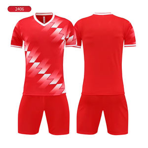 Uniforme de football à manches courtes pour hommes vente en gros uniforme de maillot de football respirant avec logo personnalisable vente en gros - Product Image 5