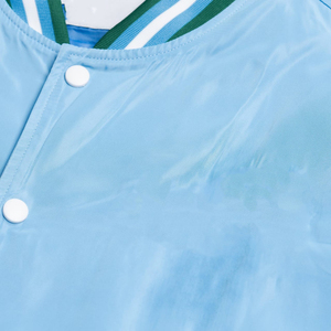 Veste d'université pour hommes brodée sur mesure Vestes de baseball en polyester satiné style de rue surdimensionnées et lourdes pour hommes - Product Image 4