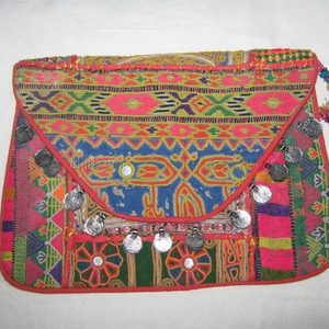 Bordado étnico Vintage Banjara parche trabajo algodón Boho Hobo bolso estilo gitano indio Tribal Banjara bolso de mano hecho a mano - Product Image 1