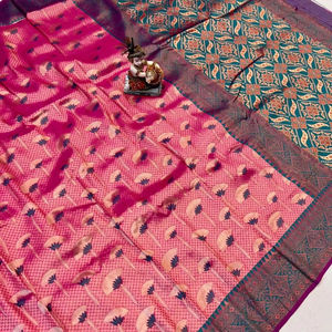 Último diseñador Pure Silk Copper Zari Work Border Saree por Fab Zone - Product Image 1