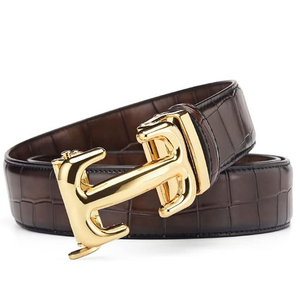 Cinturones de Cuero para Hombre de Nuevo Diseño, Cinturón de Lujo Personalizado al por Mayor con Hebilla, Cuero Genuino Transpirable, Cinturón de Cuero al por Mayor - Product Image 2