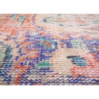 Tapis en laine noué à la main vintage grande surface, motif médaillon rouge-orange, doux, 7x11 pi, pour salon et couloir - Pae-2867