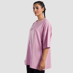 เสื้อยืด Shift (สีชมพู) ลำลอง ผ้าคอตตอนผสมสแปนเด็กซ์ 100% ระบายอากาศได้ดี ลายพิมพ์สัตว์เคลื่อนไหว ทรงสั้น กระชับรูป ปักโลโก้ - Product Image 3
