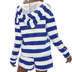 Sweat à capuche en coton décontracté pour femmes de qualité supérieure et ensemble court couleur unie pour l'hiver-Vente en ligne - Product Image 4