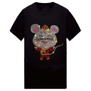 เสื้อยืดพิมพ์ลายพลอยเทียมสำหรับผู้ชายเสื้อคอตตอนไซส์ใหญ่พิเศษผ้าคอตตอน100% ดีไซน์โดดเด่นปรับแต่งโลโก้ได้ - Product Image 1