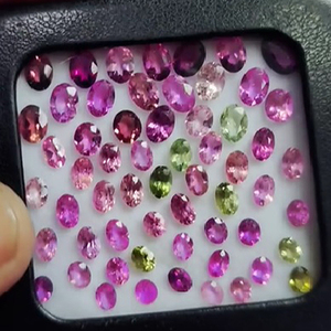 58 pièces de tourmaline multi naturelle 5x3mm 7x5mm facette ovale 14 Cts Lot Iroc ventes haute qualité pierre précieuse en vrac coupe US $64 pour tous - Product Image 5