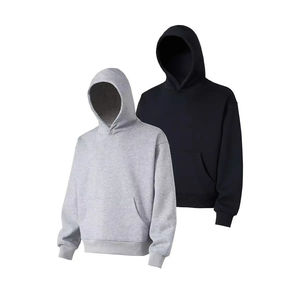 Sudadera con Capucha Negra Unisex, Holgada, Versátil, de Color Sólido, Estilo Americano, con Estampado Invernal, 100% Algodón, 380g, ODM - Product Image 6
