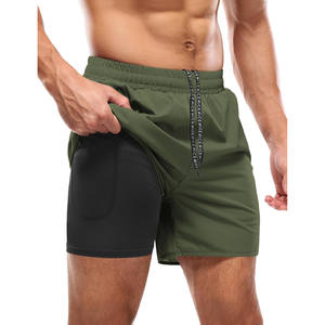 Custom Athletic Mesh <b>Shorts</b> <b>with</b> Compression Liner <b>Phone</b> <b>Pocket</b> Sporty Style for Workout Sports Fitness Gym Running Jogging - Product Image 1