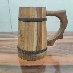 Tasse en bois avec logo personnalisé Gravure au laser Qualité pour restaurant Utilisation écologique pour les fêtes Poignée de grande capacité Meilleure vente - Product Image 1
