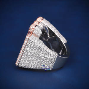 แหวนฮิปฮอปของผู้ชายปรับแต่งได้925เงินสเตอร์ลิงประดับเพชรโมอิสซาไนต์ทรงกลมและบาแกตต์ตัดสำหรับงานแต่งงาน - Product Image 3