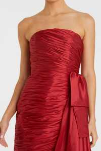 Vestido de fiesta sin tirantes de noche sin espalda hasta el suelo drapeado Venta caliente para primavera otoño liso teñido sin mangas para mujer - Product Image 5