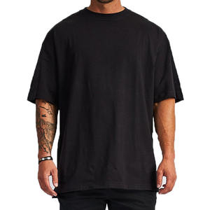 Camiseta de manga corta de algodón para hombre, ropa de calle de alta calidad, camiseta de Hip Hop con bordes lavados, Unisex - Product Image 4