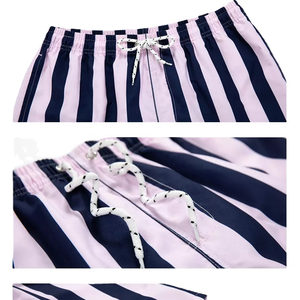 Kivotech-Pantalones cortos de playa personalizados de verano para hombre, 100% poliéster, con cintura elástica y diseño de rayas para deportes y natación - Product Image 2