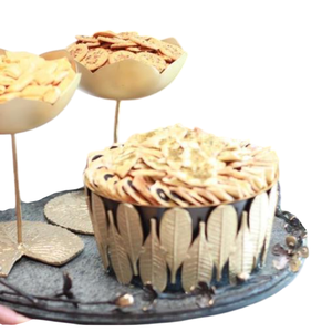 Cuenco de Chocolate de diseño Floral moderno hecho a mano, soporte para postres, cuenco para servir dulces, exhibición de postres para fiestas de aniversario de boda - Product Image 2