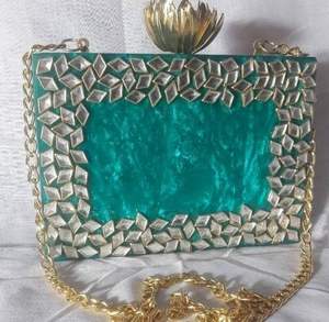 Resin Women Clutch Purse Handbag Fashionable Clutch <b>Party</b> Wedding Resin Clutch Wedding Purposes Model for Gifts From India - Product Image 1