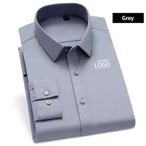 Camisas de vestir de negocios informales de manga larga formales para hombre de poliéster de alta calidad personalizadas. - Product Image 6