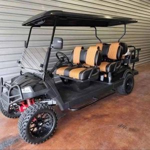 En promotion maintenant : Voiturette de golf électrique 6 places, batterie 72V, freins à disque avant, 50-70 km/h, 50-70 km d'autonomie - Product Image 1