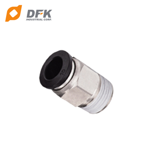 Raccord pneumatique DFK Industrial Corp. 6 mm mâle droit à enfoncer pour tubes en PU/PE/nylon, résistance à la pression de 1,1 Mpa - Product Image 2