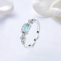 Bagues personnalisées Fabricant de bagues en argent sterling S925 Bague en opale naturelle Bague de luxe à la mode pour femmes
