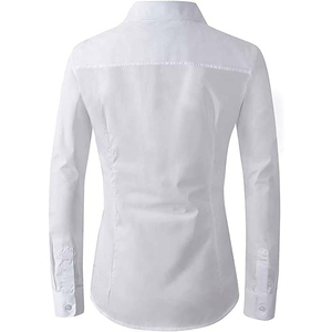 Camisa de Vestir Blanca Sencilla para Mujer, Ropa Formal de Trabajo - Product Image 4