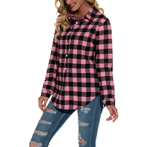 Vente chaude de haute qualité nouveau fil teint à manches longues flanelle décontracté femmes flanelle chemise Style OEM Service automne 100% coton - Product Image 2