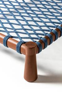 Lit de soleil en bois de teck massif avec corde tissée coussin anti-soleil pour l'extérieur pour le salon ou la villa d'hôtel - Product Image 4