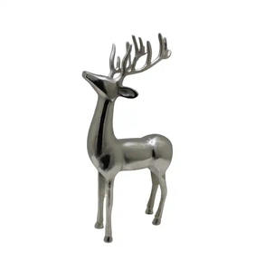 Design élégant Rein en aluminium cerf brut nickelé pour la table de Noël renne décoratif debout fait à la main - Product Image 1