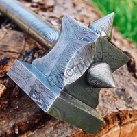 Marteau forgé à la main en acier damas marteau de guerre viking arme nordique médiévale marteau damas forgeron personnalisé de haute qualité