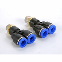 Px Y Type filetage mâle raccord en té en plastique connexion rapide raccords d'air One Touch raccords de tuyau d'air pneumatiques