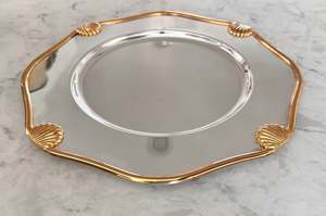 Assiette de présentation en plastique, motif vintage unique, design personnalisé, assiettes de présentation de mariage en plastique - Product Image 4