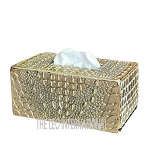 Silver Plated Rectangular Shape Design Tissue <b>Box</b> Aluminum Metal High Quality Bathroom <b>Vanity</b> Tissue <b>Box</b> - Product Image 2