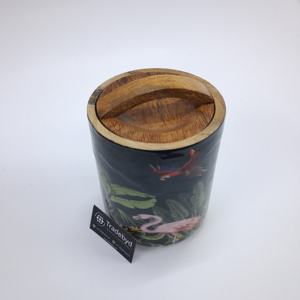 Tradebyd Pot à fruits secs en bois imprimé en émail hermétique élégant avec poignée incurvée - Product Image 2