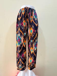 Pantalon imprimé jungle bohème vert paradis 100% coton pantalon de salon jardin exotique pantalon à cordon - Product Image 2