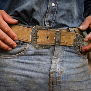 เข็มขัดหนังวัวแท้แบบกว้างพิมพ์ลายแบบมืออาชีพพร้อมโลโก้กำหนดขนาดได้เอง - Product Image 5