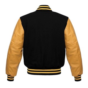 Customizable Men's Street Varsity <b>Jacket</b> Embroidered Logo <b>Leather</b> Sleeves Wool for <b>Winter</b> Baseball Variety Colors Available - Product Image 4