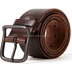 Cinturón de piel de vaca de alta calidad para hombre, cinturón informal de moda para vaqueros con hebilla ajustable, 100% cuero genuino, negro o marrón - Product Image 5