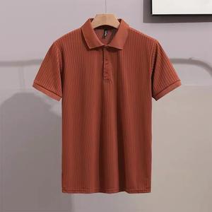 Camiseta Polo de Manga Corta para Hombre, Personalizada OEM, de Verano, a Rayas, de Jacquard, Transpirable, de Color Versátil y Cómodo - Product Image 3