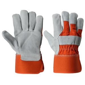 Guantes de trabajo de cuero dividido de vaca Guantes de seguridad industrial de alta resistencia para soldadura de construcción y trabajo agrícola - Product Image 1