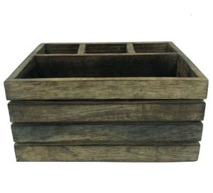 ที่ใส่ช้อนส้อมไม้แนวชนบทมี4ช่องที่วางช้อนและที่หนีบหม้อสำหรับใช้ในครัว - Product Image 3