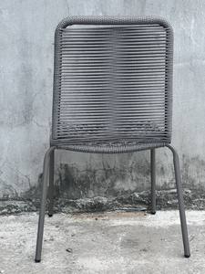 Stacking <b>Chair</b> Metal Frame with Rope <b>Rattan</b> <b>Dining</b> <b>Chair</b> - Product Image 5