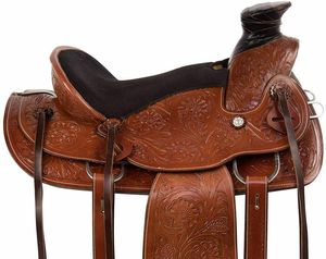 MONTURA WESTERN SHOW DE CUERO VENTA CALIENTE CON TALLA A MANO CON PRODUCTOS DE ECUESTRE DE AJUSTE CHAPADO EN PLATA A PRECIO ASEQUIBLE - Product Image 3