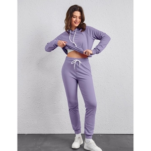 Conjuntos de Jogger de mujer transpirables lisos con cremallera completa de alta calidad, chándal de gimnasio femenino para niñas - Product Image 4