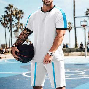 Conjunto de dos piezas OEM personalizado verano color sólido hombres camisa solapa manga corta pantalones cortos deportes casual verano hombres - Product Image 5