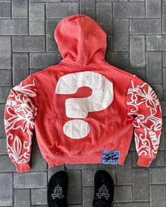 Custom 500gsm French Terry 100% Cotton Fleece Zip-Up Hoodie Puff <b>3D</b> Printed Regular Fit Solid Pocket Quick Dry Men's <b>Hoodies</b> - Product Image 2