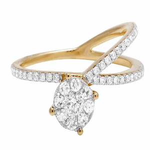 Bague de fiançailles de luxe en or jaune avec diamant rond de laboratoire pour homme et femme, certifiée IGI - Product Image 2