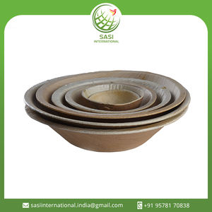 Bols à dîner jetables ronds profonds avec conception de feuille biodégradable écologique pour le service de nourriture pour les hôtels mariages pique-niques - Product Image 2